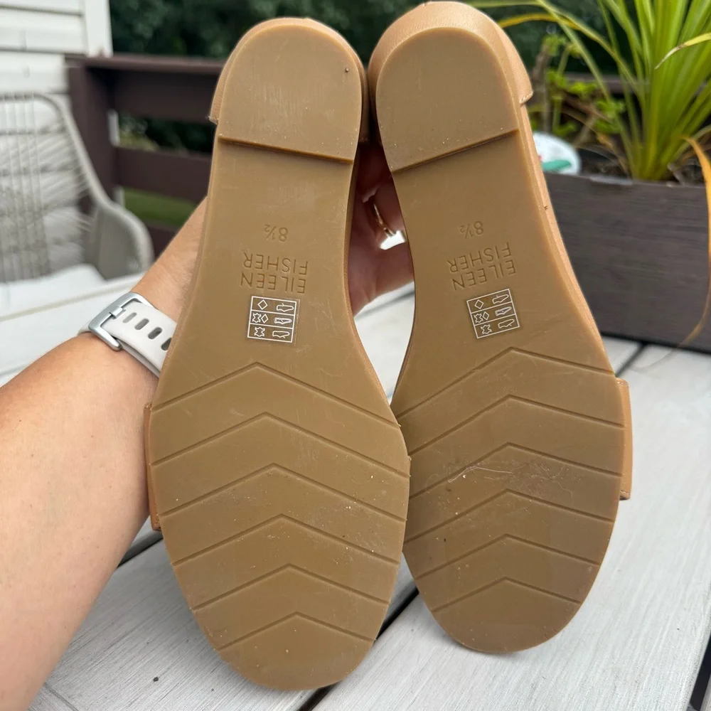 NWOT Eileen Fisher Nude Wedge Sandals